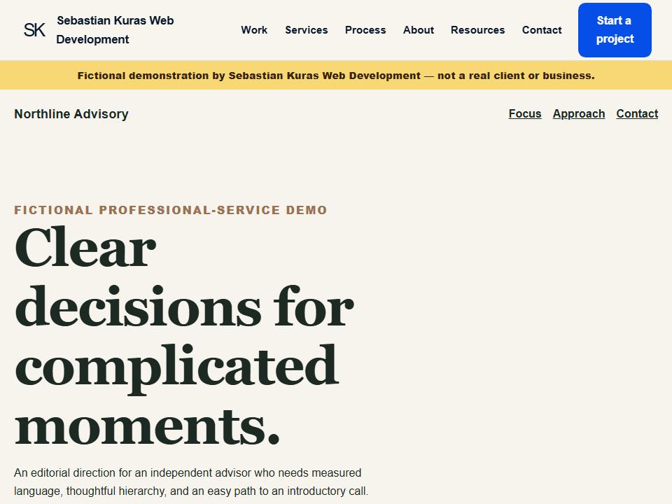 Northline Advisory fictional professional service website preview